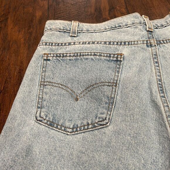 Vintage 90s Levis 505 ORANGE TAB Blue Jean Denim Shorts Size 38 Made In USA VTG - Picture 8 of 9